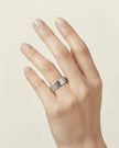 Platinum plated screw pattern love band