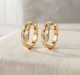Gold Plated CZ and White Serpentine Necklace Set