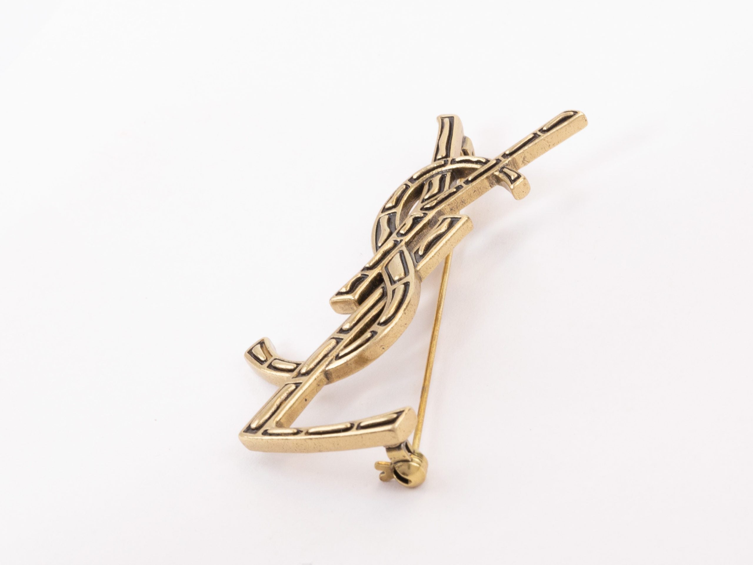 Rustic Copper Alphabet Y S and L brooch
