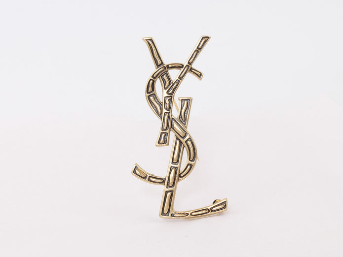Rustic Copper Alphabet Y S and L brooch