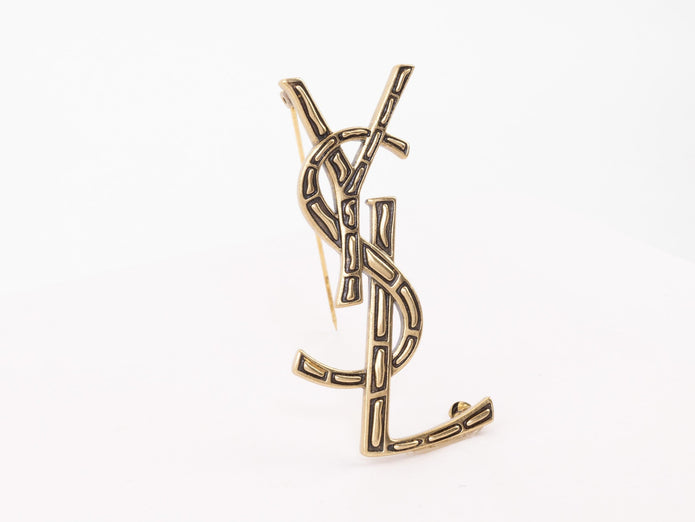 Rustic Copper Alphabet Y S and L brooch
