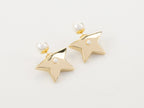 Gold stars with pearl detailing earrings