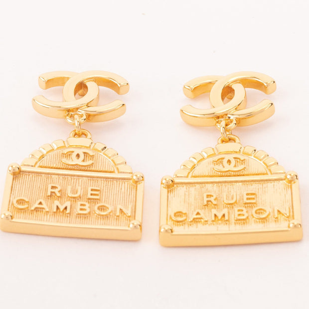 Gold Double C hanging bag Earrings