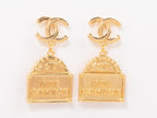 Gold Double C hanging bag Earrings