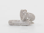 Silver plated Screw cz ring