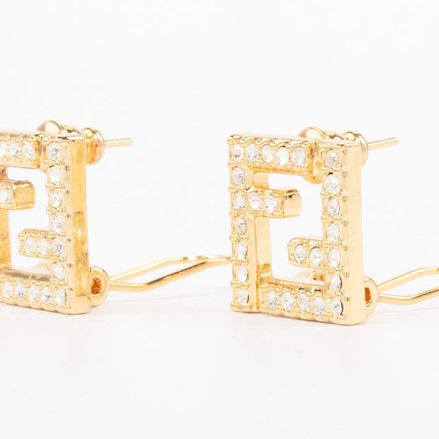 Double F cz earrings