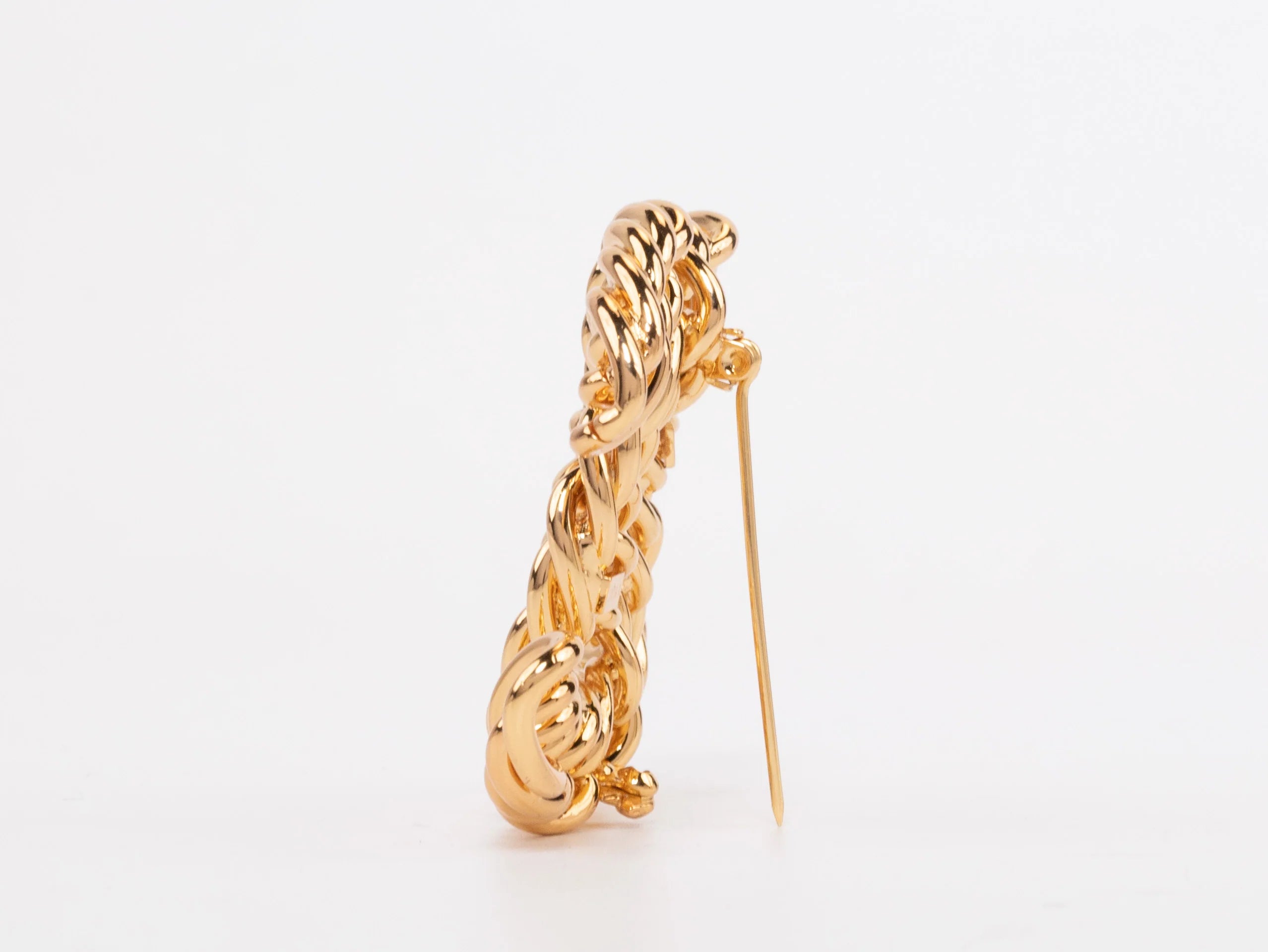 Gold Double C chain brooch