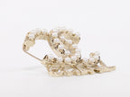 Platinum Double C pearl brooch with charms