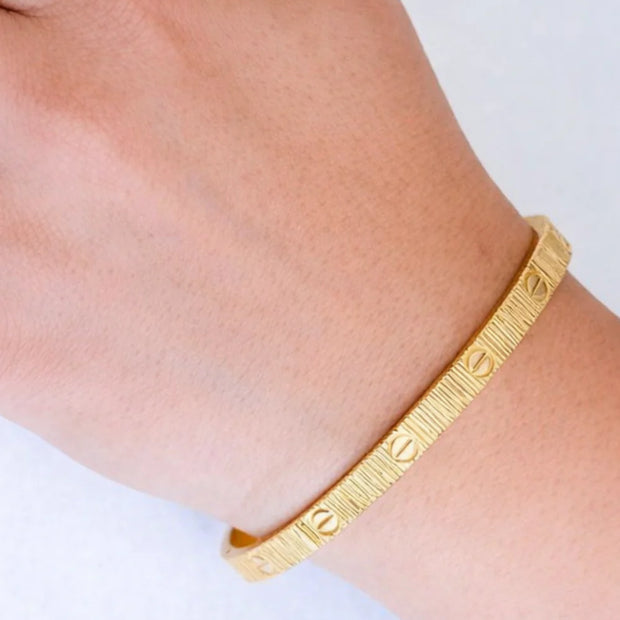 Gold love tennis bracelet