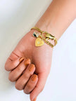 Elegant Gold Charm Bracelet with Heart and Crystal