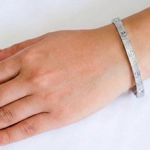 Platinum love tennis bracelet