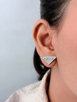 Alphabet P cz triangular studs small