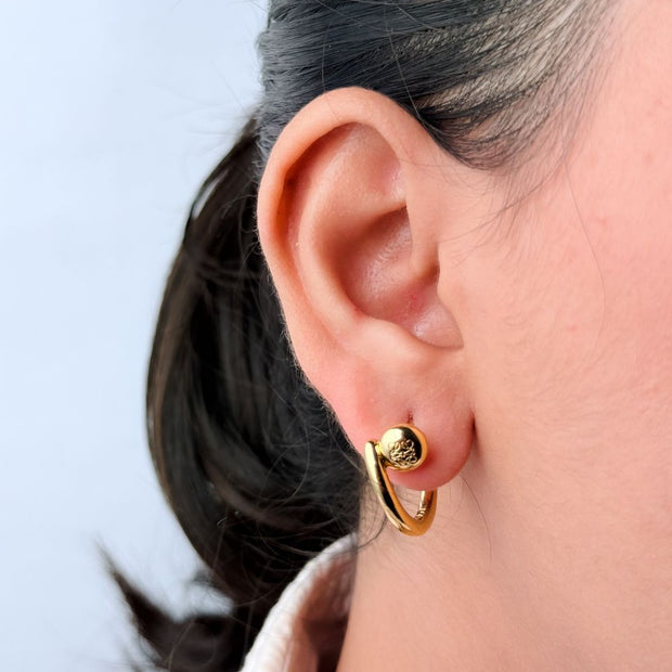 Alphabet LW nail pattern Small Gold Hoops