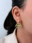 Alphabet double B drop earrings