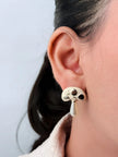 Double C White Mushroom Studs
