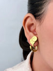 alphabet L & V small hoop type earrings