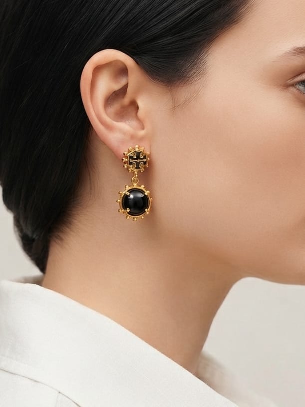 Black and gold dangles