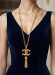 Double C tassel gold sleek chain