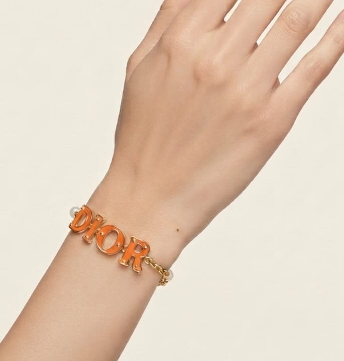 Alphabet D bold letters bracelet