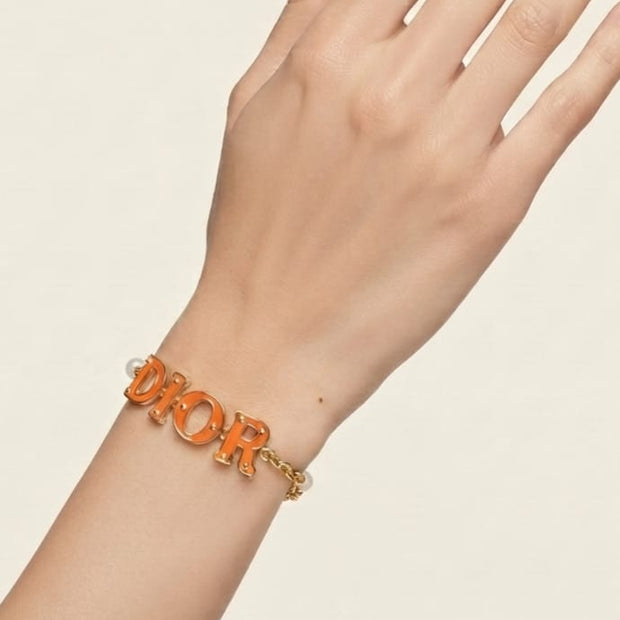 Alphabet D bold letters bracelet