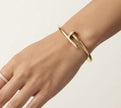 Gold plated nail bracelet with cz
