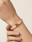 Alphabet H pink and gold 8 mm bracelet