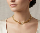 Alphabet D link chain necklace