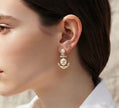 Double C anchor detailed earrings