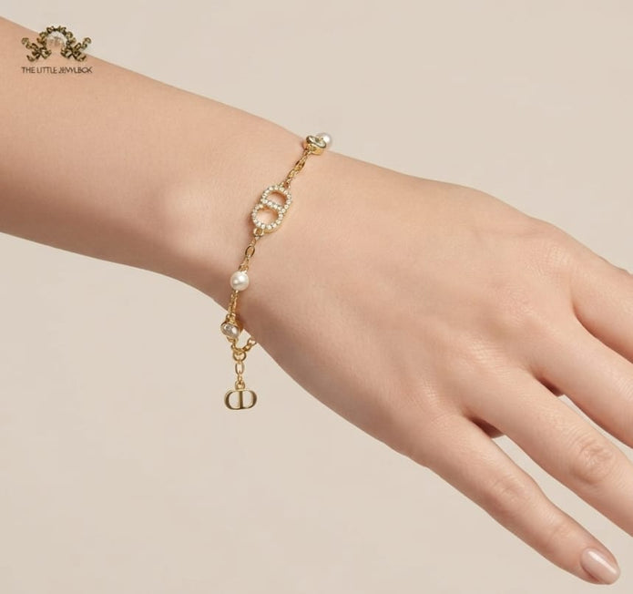 Alphabet CD bracelet with CZ stones