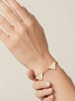 Alphabet P white enamel bracelet