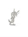 Alphabet Y S and L brooch in glossy platinum finish