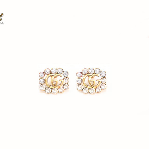 Double g cz stone studs