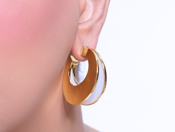 The Double Hoops - White