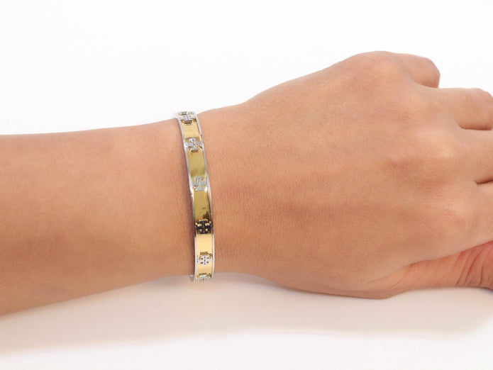 Platinum and gold sleek band