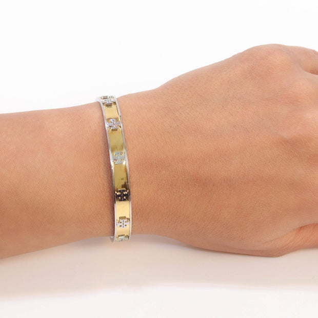 Platinum and gold sleek band