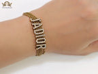 Multichain bracelet with cz alphabet CD in antique gold finish