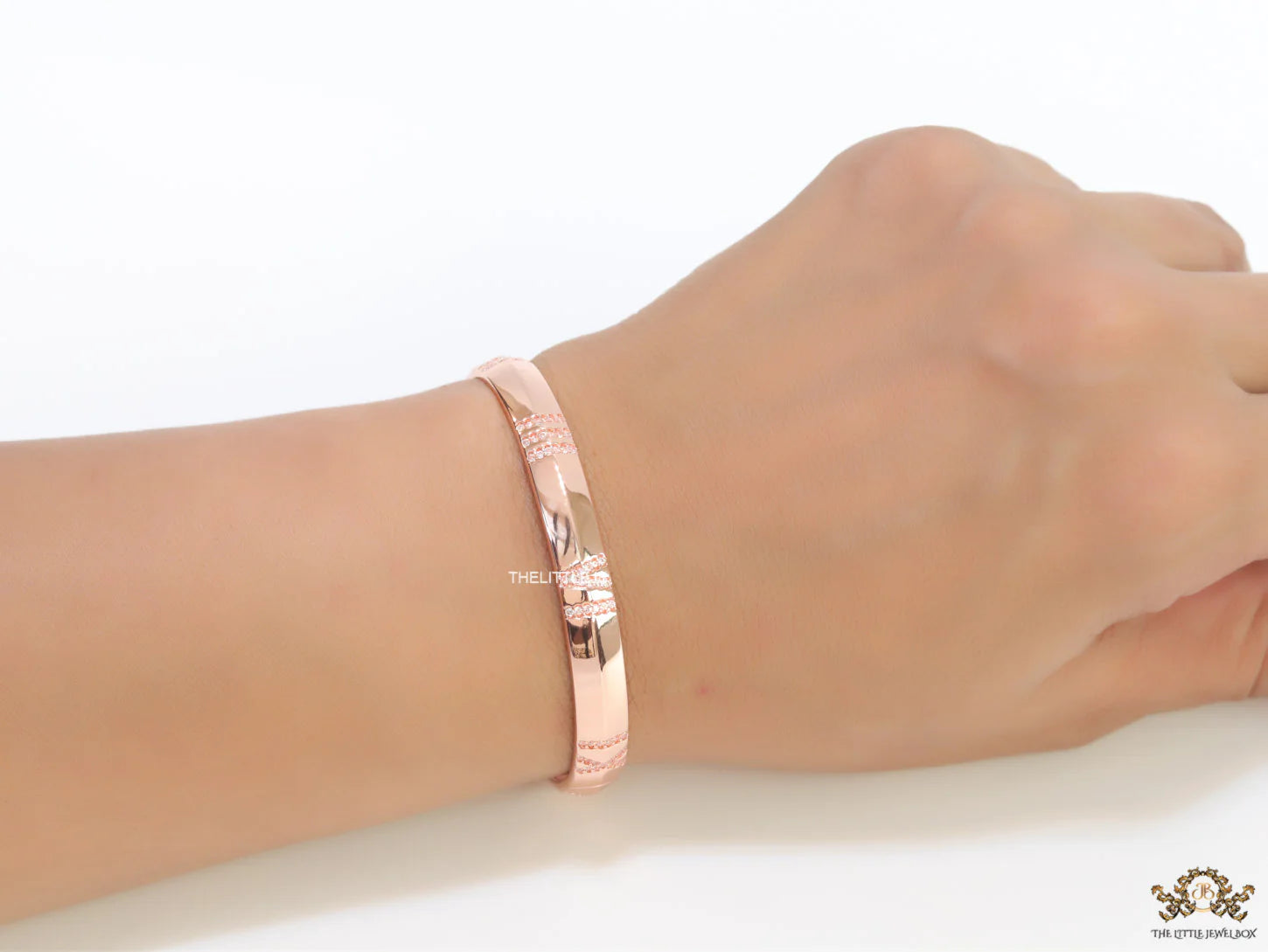 Rose gold bracelet with cz roman numerals