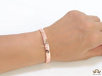 Rose gold bracelet with cz roman numerals