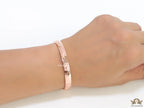 Rose gold bracelet with cz roman numerals