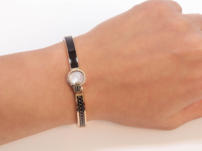 Half textured gold & black band