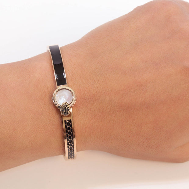 Half textured gold & black band