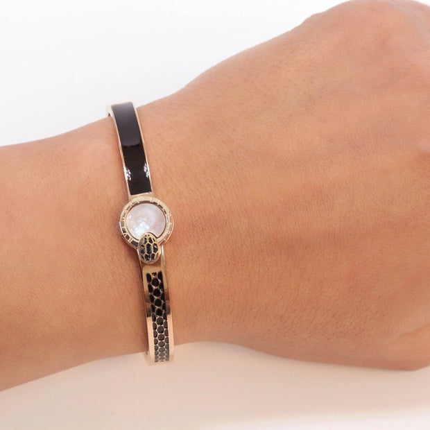 Half textured gold & black band