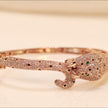 Rose gold plated full diamond panther openable bracelet