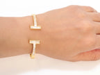 Classic gold and white band bracelet