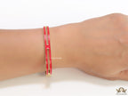 Gold plated two layer solid red bracelet