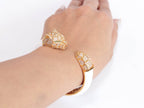Panther face  gold and white bracelet