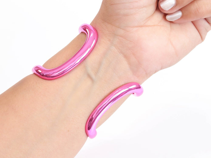 Pink chrome broad bracelet
