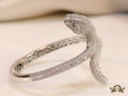 Openable cz platinum serpent bracelet