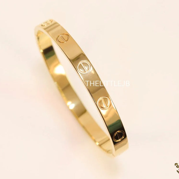 Men's gold all screws oval shaped openable bracelets