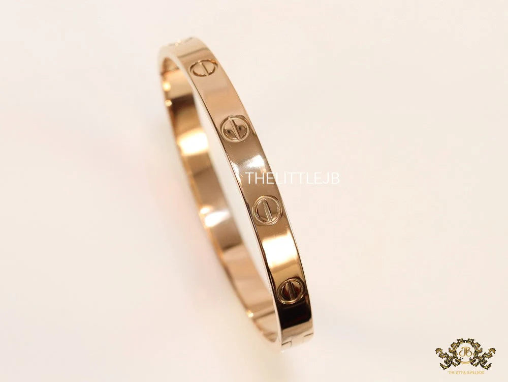 Men's rosegold all screws oval shaped openable bracelets